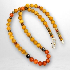 Handcrafted Jasper Gemstone 20.5 Inch Male Necklace Unisex Necklace